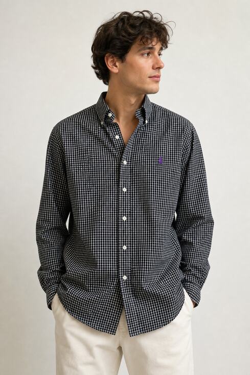 Ralph Lauren Other - Ralph Lauren XL Custom Fit Black White Check Shirt
